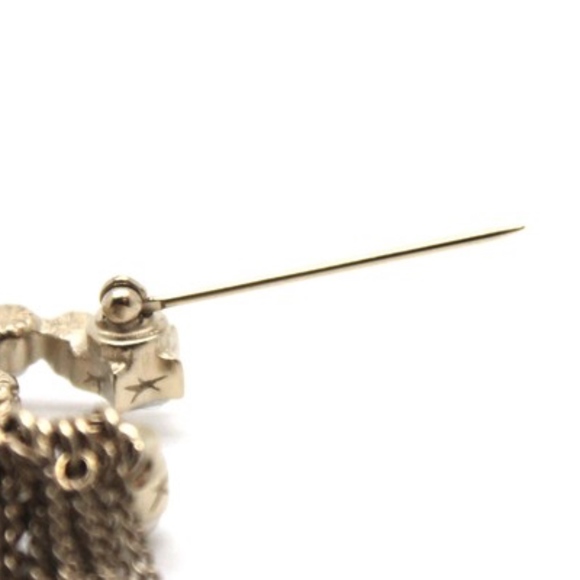 Gold Cc Star Pearls Tassel Hardware Brooch - Picture 6 of 7